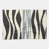 Linge De Cuisine Ebb et flux en noir, gris et crème (Horizontal)