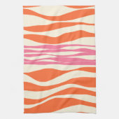 Linge De Cuisine Ebb et flux - rose, orange et crème (Vertical)