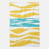Linge De Cuisine Ebb et flux - Turquoise & Jaune (Vertical)