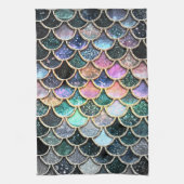 Linge De Cuisine Écailles de sirène argentées Luxeuses (Vertical)