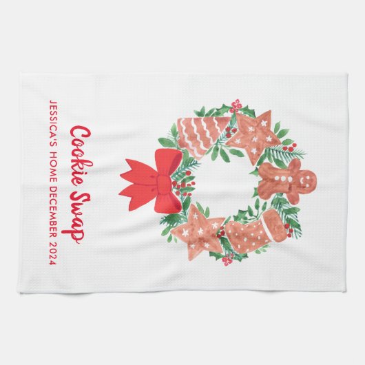 Linge De Cuisine Échange de cookies de Noël (Horizontal)