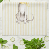Linge De Cuisine Écharpe jaune doux Chien blanc (Plié)