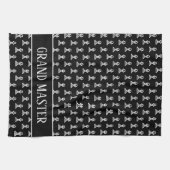 Linge De Cuisine Échecs de pion noir et blanc personnalisés (Horizontal)