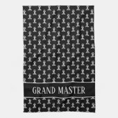 Linge De Cuisine Échecs de pion noir et blanc personnalisés (Vertical)