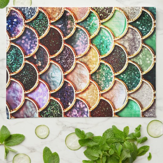 Linge De Cuisine Échelles de luxe de sirène de parties (Plié)