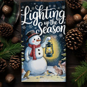 Linge De Cuisine Éclairage de la saison Snowman Noël