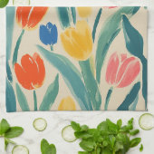 Linge De Cuisine Éclat de Printemps des Tulipes (Plié)