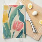 Linge De Cuisine Éclat de Printemps des Tulipes (Quart Plié)