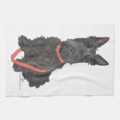Linge De Cuisine Écossais Terrier Flourish (Horizontal)