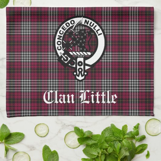 Linge De Cuisine Écosse Clan Little Crest Badge et Tartan Custom (Plié)