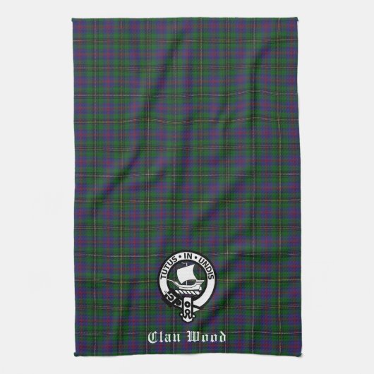 Linge De Cuisine Ecosse Clan Wood Crest & Tartan (Vertical)