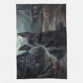 Linge De Cuisine Ecosse Terrier Citrouille Halloween effrayant (Vertical)