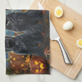 Linge De Cuisine Ecosse Terrier Halloween Éffrayant (Quart Plié)