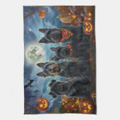 Linge De Cuisine Ecosse Terrier Halloween Éffrayant (Vertical)