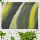 Linge De Cuisine Écoulement abstrait - gris jaune (Plié)