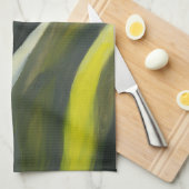 Linge De Cuisine Écoulement abstrait - gris jaune (Quart Plié)