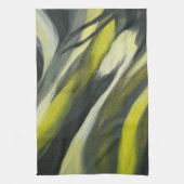 Linge De Cuisine Écoulement abstrait - gris jaune (Vertical)