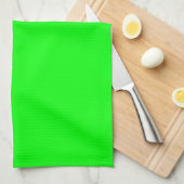 Linge De Cuisine Écran vert néon moderne brillant solide cool simpl (Quart Plié)