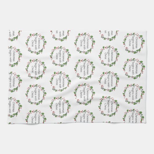 Linge De Cuisine Écriture chrétienne de Noël (Horizontal)