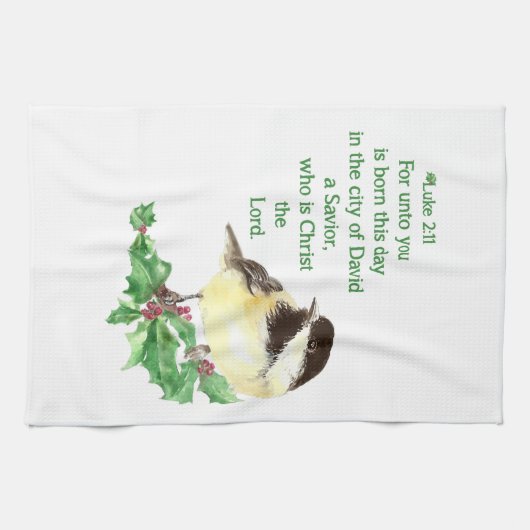 Linge De Cuisine Écriture chrétienne de Noël Sticker Écriture (Horizontal)