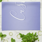 Linge De Cuisine Écriture cursive éditable | Violet blanc et violet (Plié)