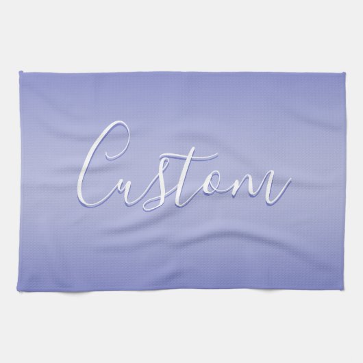 Linge De Cuisine Écriture cursive éditable | Violet blanc et violet (Horizontal)