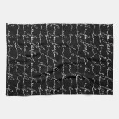 Linge De Cuisine Écriture cursive fantaisiste, charabia, noir & bla (Horizontal)