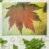 Linge De Cuisine Écriture de feuille d'érable japonaise rouge vert (Plié)