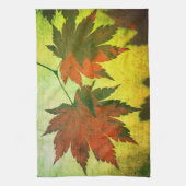 Linge De Cuisine Écriture de feuille d'érable japonaise rouge vert (Vertical)