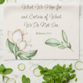 Linge De Cuisine Écriture De Foi Inspirationnelle Magnolia Fleurs (Plié)