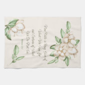 Linge De Cuisine Écriture De Foi Inspirationnelle Magnolia Fleurs (Horizontal)