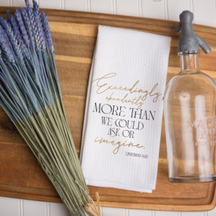 Linge De Cuisine Écriture d'or noir Éphésiens 3:20 Verset biblique