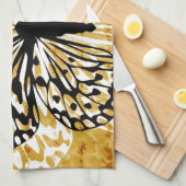 Linge De Cuisine Écriture dorée et papillon (Quart Plié)