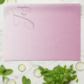 Linge De Cuisine Écriture élégante & ombre rose (toute couleur) mod (Plié)