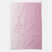 Linge De Cuisine Écriture élégante & ombre rose (toute couleur) mod (Vertical)