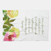 Linge De Cuisine Écriture Florale Romains 8:28 (Horizontal)