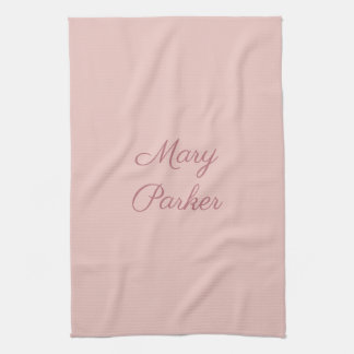Linge De Cuisine Écriture manuscrite Rose simple Gold Nom professio