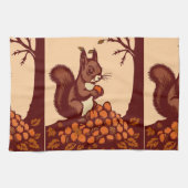 🐿️ Linge de Cuisine Écureuil d'Automne – Torchon  (Horizontal)