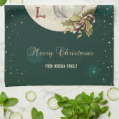 Linge De Cuisine Écureuil de Noël Vintage, Snowflakes (Plié)