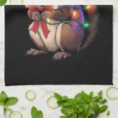 Linge De Cuisine Écureuil lumières de Noël Famille de Noël (Plié)
