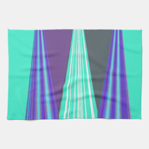 Linge De Cuisine Edgy Blue Purple Cyan Chevron Art Imprimer