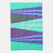 Linge De Cuisine Edgy Blue Purple Cyan Chevron Art Imprimer (Vertical)