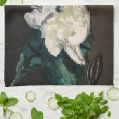 Linge De Cuisine Edouard Manet - Branche des pivoines blanches, sec (Plié)