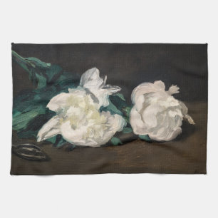 Linge De Cuisine Edouard Manet - Branche des pivoines blanches, sec