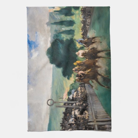 Linge De Cuisine Edouard Manet - Les courses à Longchamp (Vertical)