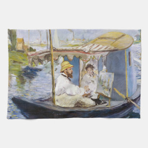 Linge De Cuisine Edouard Manet - Monet dans son bateau-atelier