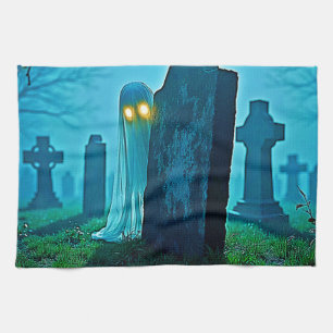 Linge De Cuisine Eerie Glimpse du fantôme du cimetière