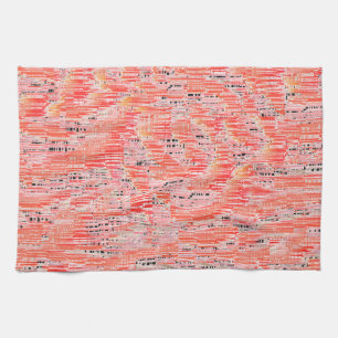 Linge De Cuisine Effet mosaïque saumon étroit et pêche