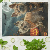 Linge De Cuisine Éffrayant australien Terrier Halloween (Plié)