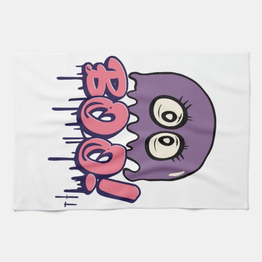 Linge De Cuisine Effrayant Boo (Horizontal)